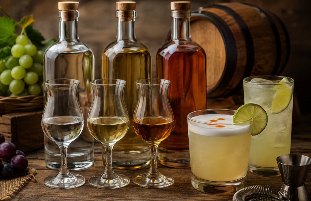 No Chile, o pisco pode ser encontrado em versões transparentes, de guarda e envelhecidas, que se diferenciam principalmente pelo contato com a madeira e pelo período de repouso. A bebida também é classificada de acordo com sua graduação alcoólica, com categorias estabelecidas pela legislação chilena. Versátil, pode ser consumida pura ou utilizada no preparo de diversos coquetéis.