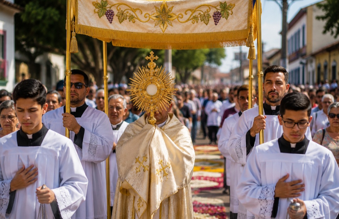O ostensório ganhou especial destaque nas procissões de Corpus Christi, celebração instituída no século XIII e dedicada à Eucaristia. Nessas ocasiões, o sacerdote conduz o Santíssimo Sacramento no ostensório, tradicionalmente acompanhado pelos fiéis ao longo do percurso.