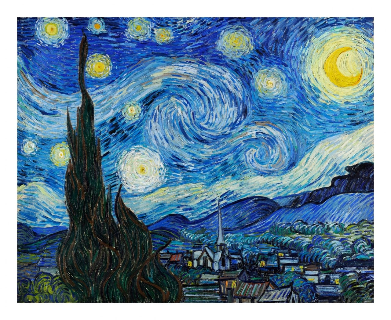 Pintada em 1889 durante a internação de Van Gogh em Saint-Rémy, 