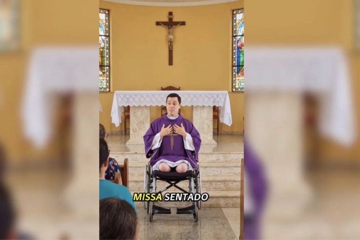 Golpistas inventam padre amputado, idosa e coroinha feitos por IA para arrecadar dinheiro de fiéis – Reprodução/Redes Sociais