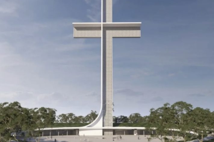 Município do Rio Grande do Sul ganhará complexo religioso com parque temático e cruz gigante com 102 metros de altura – Divulgação/Prefeitura de Cruz Alta