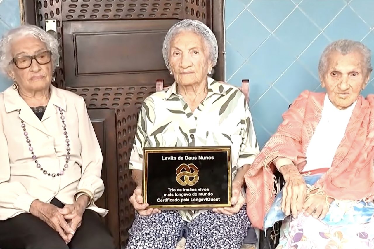 Trio de irmãs brasileiras com mais de 100 anos que já entraram para o Guinness são estudadas por pesquisadores da USP – Reprodução/TV Record
