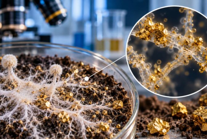 Fungo que interage com ouro revela um surpreendente processo da natureza