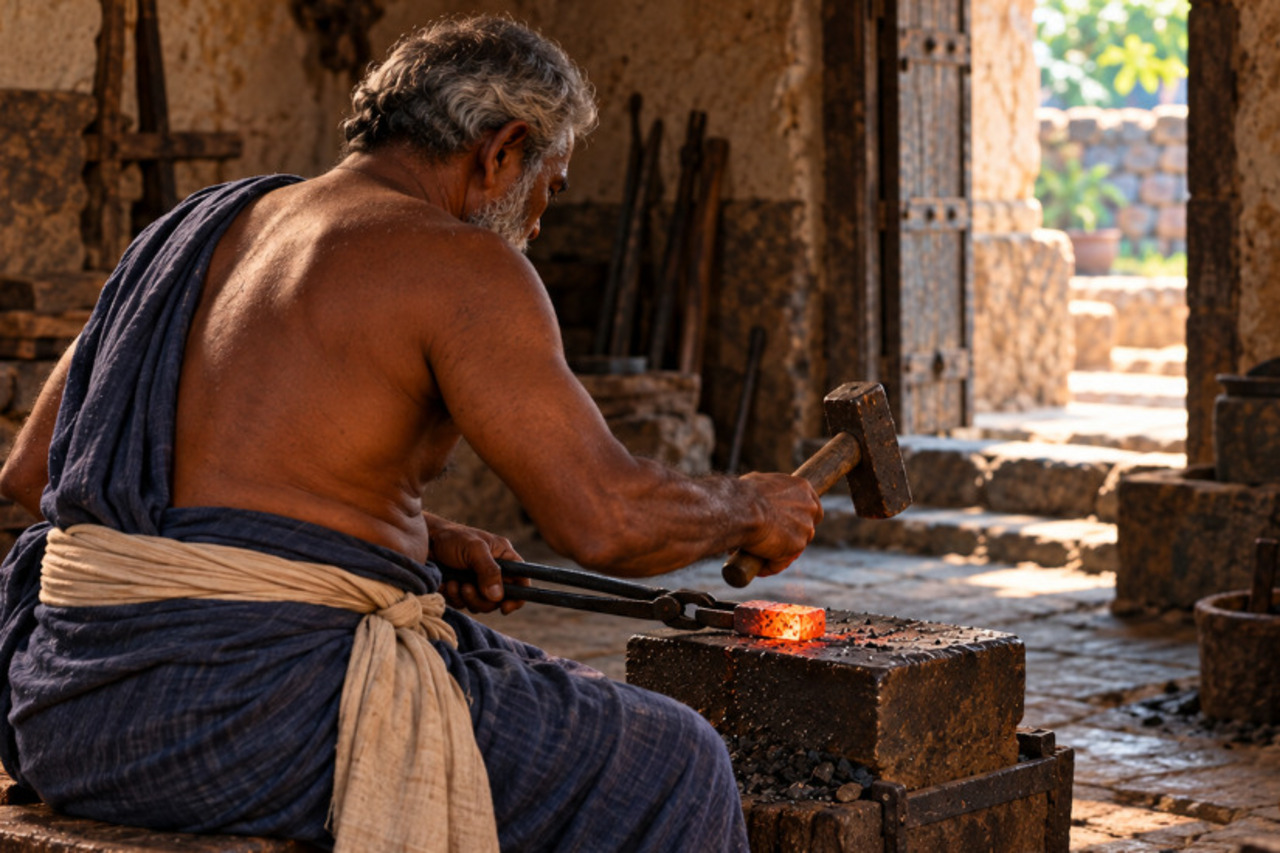 O teor elevado de carbono podia dar dureza ao aço e ajudar a lâmina a conservar o fio. Mas não bastava obter um bom lingote: era preciso forjá-lo com controle da temperatura. Calor inadequado podia prejudicar a estrutura do metal e comprometer a peça.