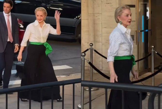 Carolina Herrera, aos 87 anos, impressiona ao andar de salto alto em Nova York
