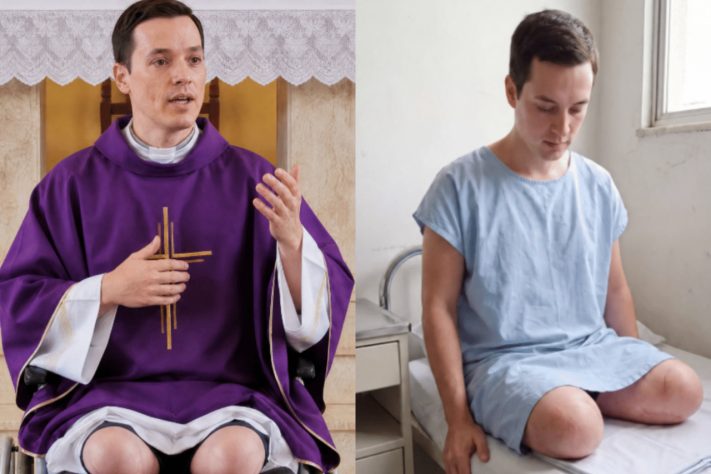 Golpistas inventam padre amputado, idosa e coroinha feitos por IA para arrecadar dinheiro de fiéis – Reprodução/Redes Sociais