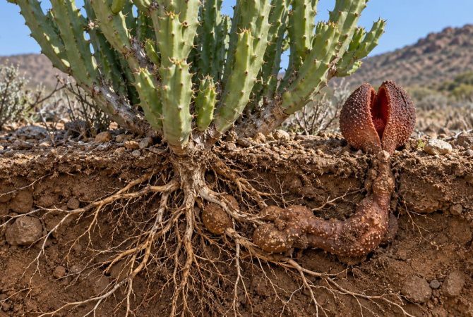 Hydnora africana: a planta que vive escondida e prende besouros em sua flor