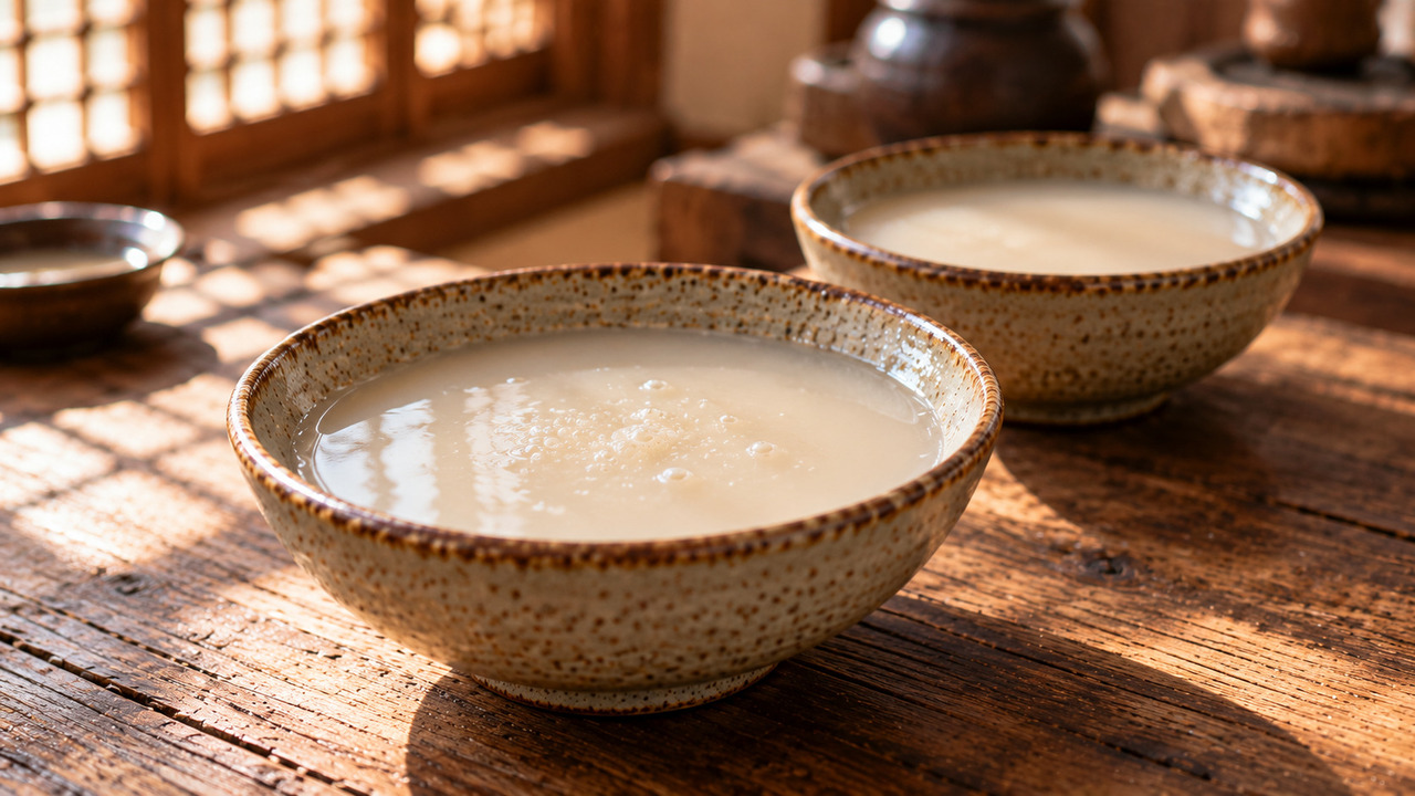 Em geral, o makgeolli tem cerca de 6% a 8% de álcool, segundo a Organização de Turismo da Coreia. O valor pode mudar conforme a versão, por isso vale conferir o rótulo. Apesar da aparência cremosa e do sabor às vezes adocicado, é uma bebida alcoólica.