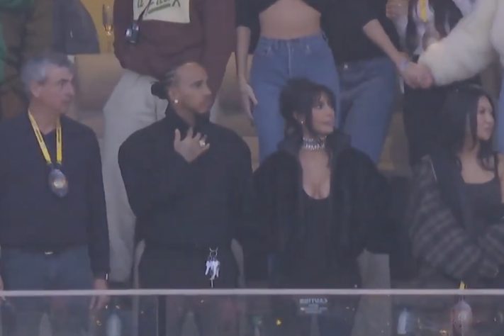 Kim Kardashian e Lewis Hamilton foram vistos juntos no Super Bowl – Reprodução