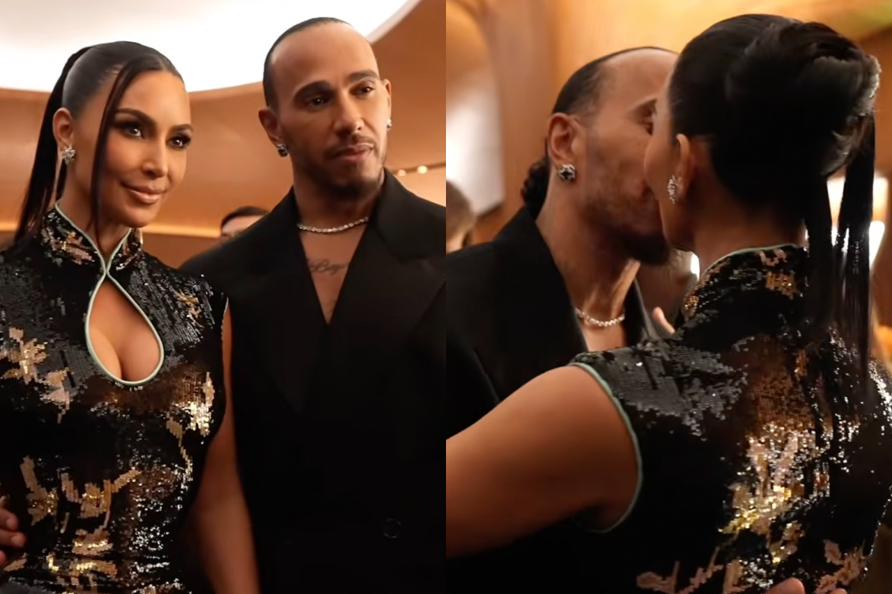Novo casal queridinho da internet, Kim Kardashian e Lewis Hamilton fizeram a alegria de fotógrafos que cobriam a abertura do Lucas Museum of Narrative Art, em Los Angeles. Apesar de não terem feito fotos juntos no tapete vermelho, os dois estiveram no evento e foram flagrados juntinhos. -  (crédito: Reprodução/YouTube)