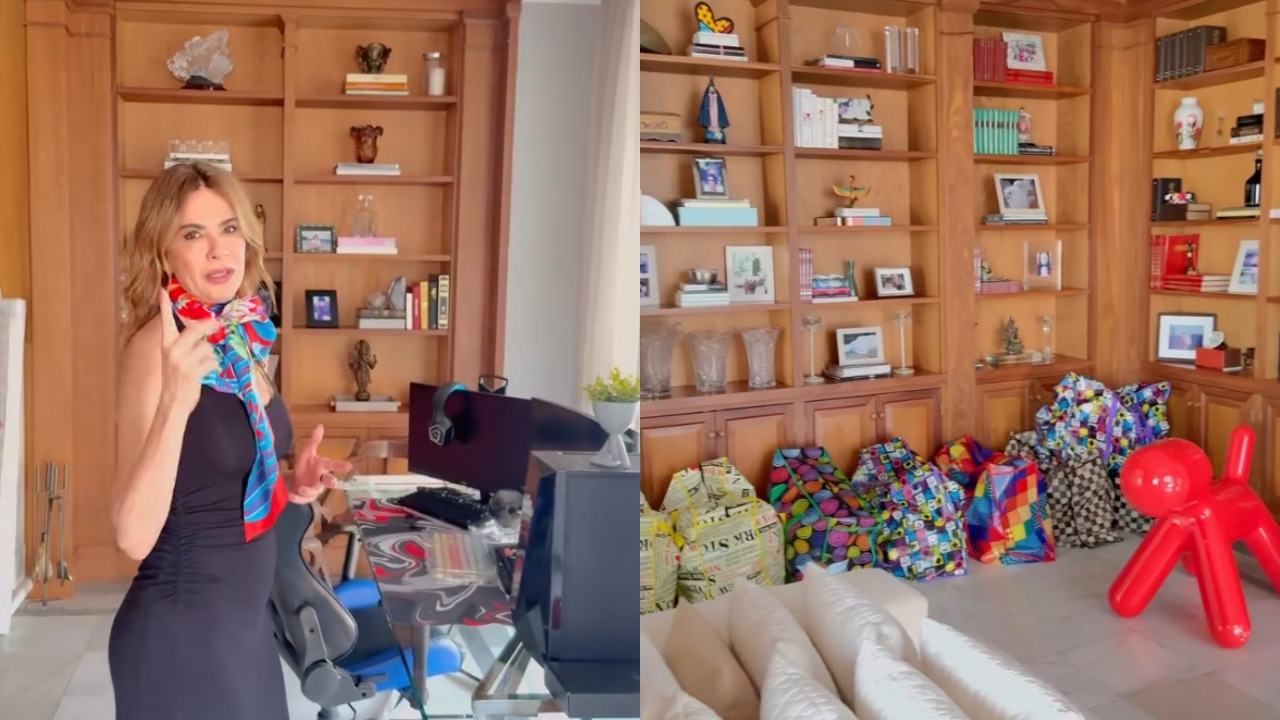 Entre os detalhes mostrados por Luciana está o espaço reservado ao computador gamer de seu filho, instalado na biblioteca do primeiro andar. A apresentadora explicou que preferiu deixar o equipamento nesse ambiente para acompanhar mais de perto o que ele faz no computador e ter maior controle sobre as atividades do filho.
