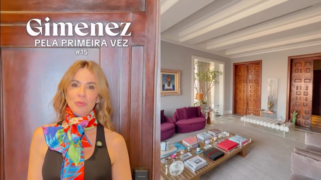 Luciana Gimenez mostrou detalhes de seu apartamento em São Paulo em um vídeo publicado nas redes sociais, no quadro “Gimenez Pela Primeira Vez”. A apresentadora abriu as portas do tríplex de 750 m² e apresentou diferentes ambientes, objetos pessoais e detalhes da decoração.
 -  (crédito:  Reprodução / Instagram)