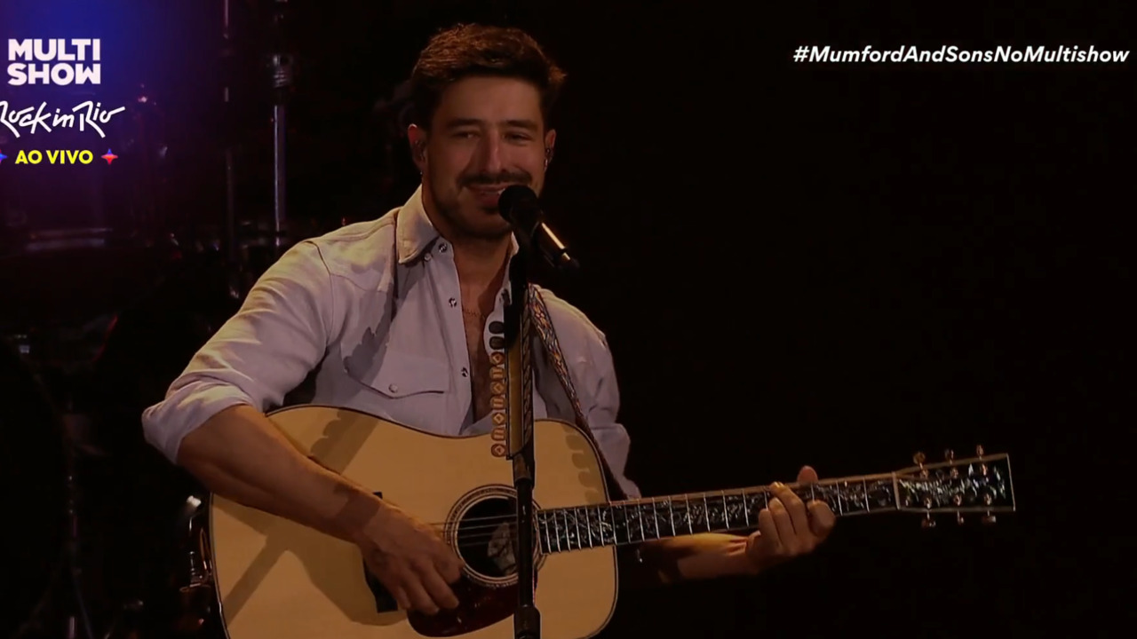 O Mumford and Sons se apresentou no Rock in Rio no dia 12 de setembro, como headliner do Palco Sunset, em sua primeira participação no maior festival do país. Esse show também marcou o retorno do trio ao Brasil após dez anos, já que a última apresentação do grupo no país aconteceu no Lollapalooza Brasil, em 2016.  
 -  (crédito: Reprodução X)