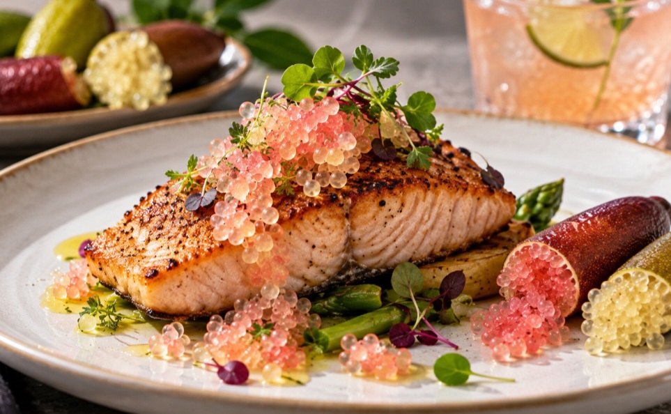 Na gastronomia, o limão-caviar costuma ser usado para finalizar pratos, preservando as pequenas esferas inteiras até o momento do consumo. Combina com peixes, frutos do mar, saladas e sobremesas, além de aparecer em drinques. As “pérolas” acrescentam acidez e uma textura incomum às receitas.