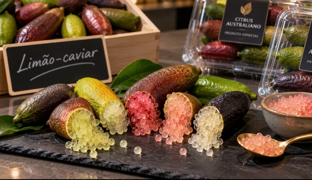 As cores do limão-caviar variam bastante, com frutos e polpas que podem apresentar tons de verde, amarelo, rosa, vermelho e até nuances alaranjadas e arroxeadas. Por ser uma fruta rara e valorizada, também é comercializada em pequenas porções. 