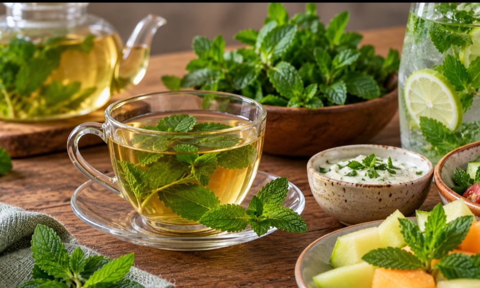 Apesar das diferenças de aroma e sabor, tanto a menta quanto a hortelã são tradicionalmente utilizadas após as refeições e associadas ao bem-estar digestivo. Seus compostos aromáticos também são responsáveis pela característica sensação de frescor. Por isso, as duas plantas são populares em chás, alimentos e diferentes preparações caseiras.