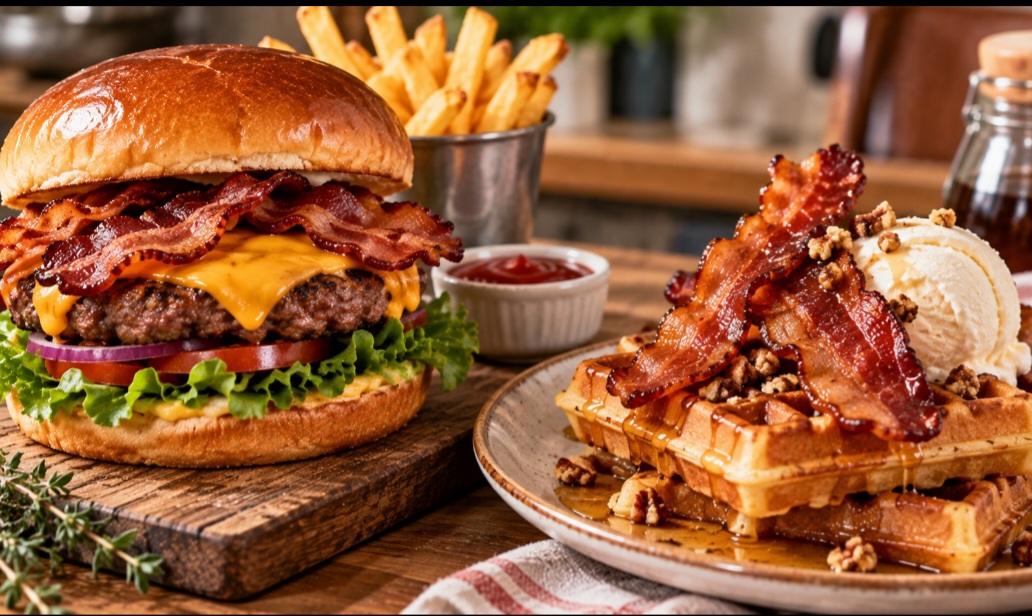 Bacon aparece em sanduíches, ovos, massas, saladas, sopas, molhos e acompanhamentos. Também pode entrar em receitas doces, criando contraste entre salgado e açúcar, além de ser usado em pequenas quantidades para acrescentar sabor a diferentes pratos.