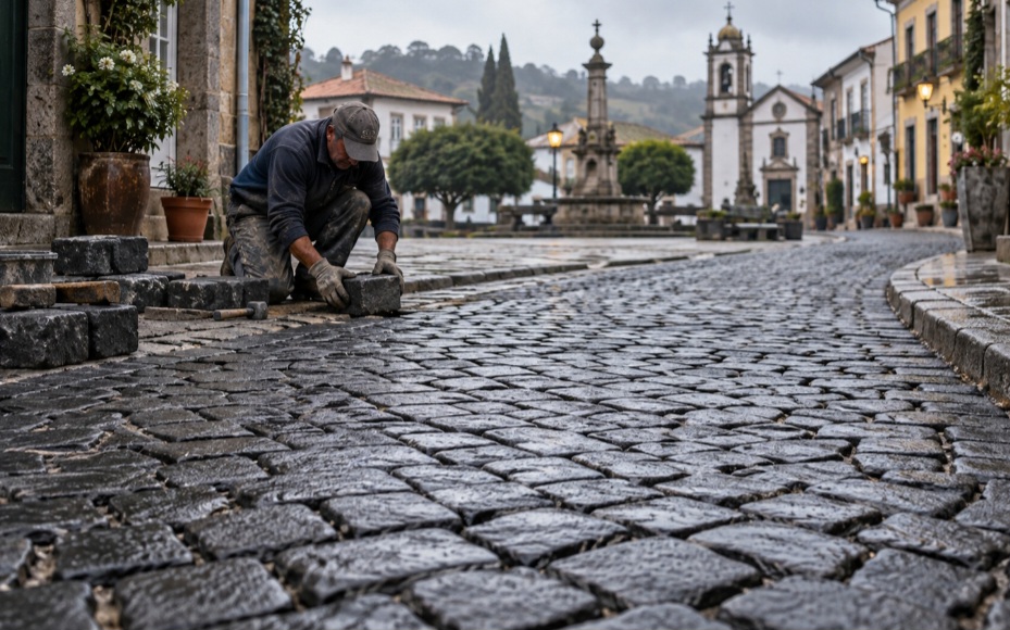 Calçadas e paralelepípedos – A resistência ao desgaste tornou o basalto uma matéria-prima tradicional para pavimentar ruas, praças e calçadas. A rocha pode ser cortada em blocos regulares ou triturada para ser empregada na construção de estradas.