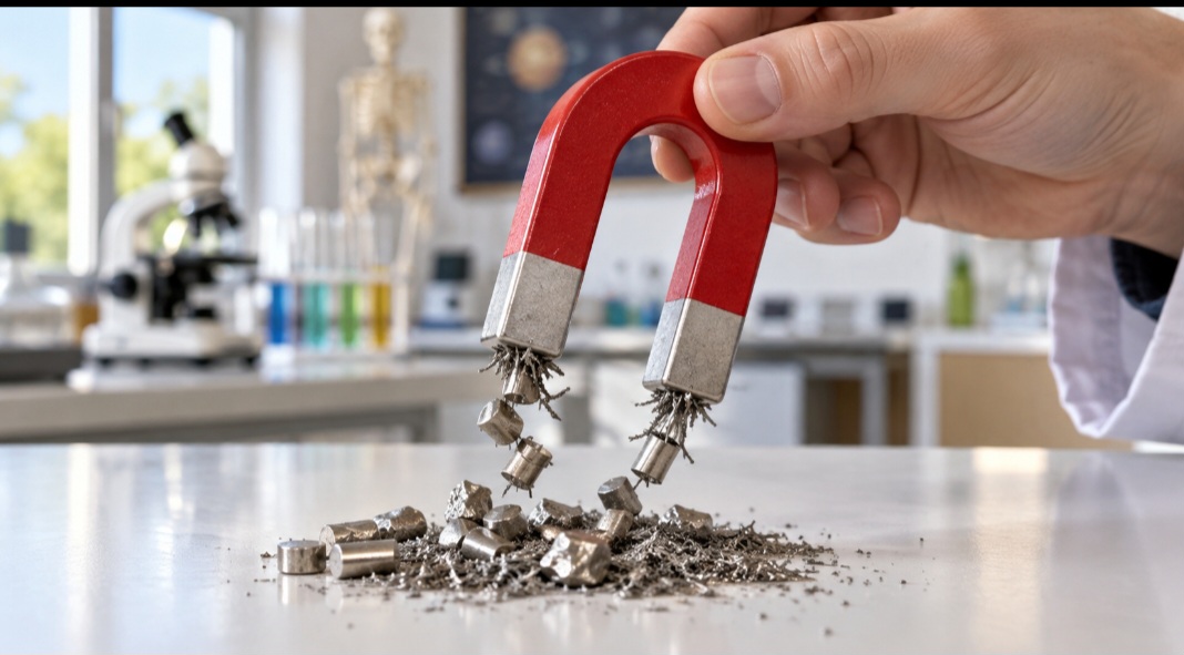 O níquel é um dos poucos elementos que apresentam ferromagnetismo à temperatura ambiente, ao lado do ferro e do cobalto. Isso significa que ele pode ser magnetizado e atraído por campos magnéticos.