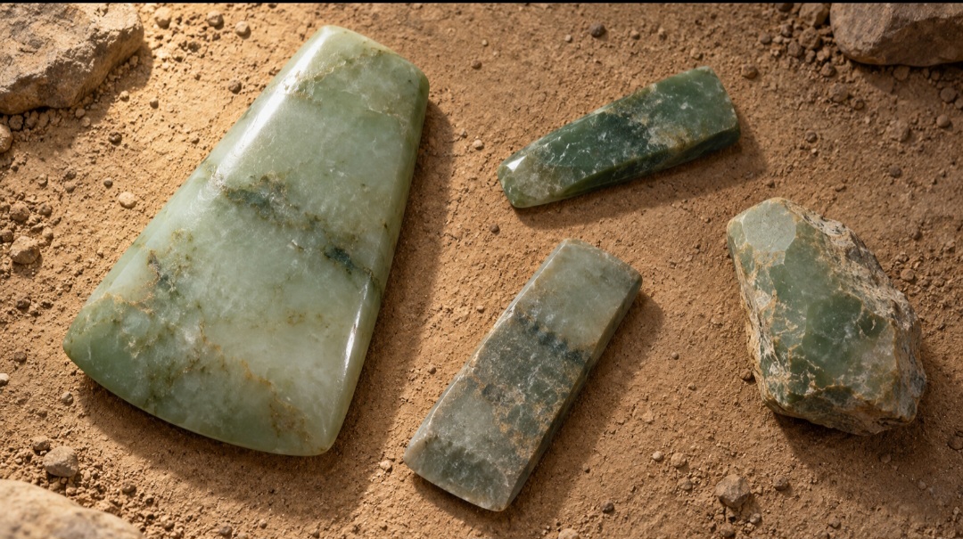 A estrutura formada por pequenos cristais interligados torna o jade muito resistente a impactos e fraturas. Essa característica permitiu sua transformação em lâminas e ferramentas antes de ele ganhar destaque como material ornamental