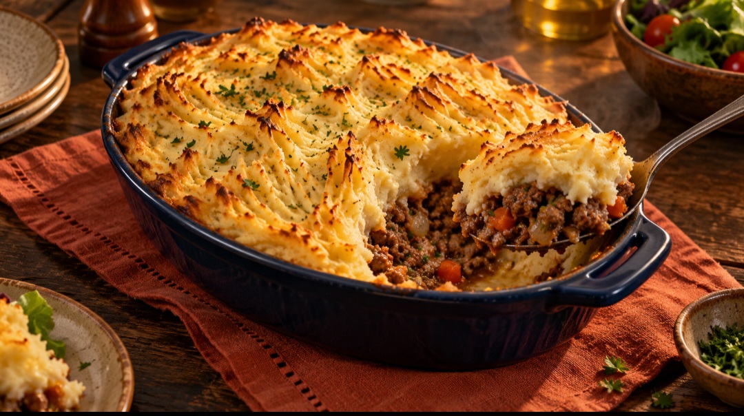 Torta de batata – A massa ou cobertura feita com batatas oferece sabor suave e textura cremosa. Recheios encorpados, como carne moída, carne-seca, frango, linguiça e legumes refogados, criam um contraste agradável e transformam o prato em refeição completa.