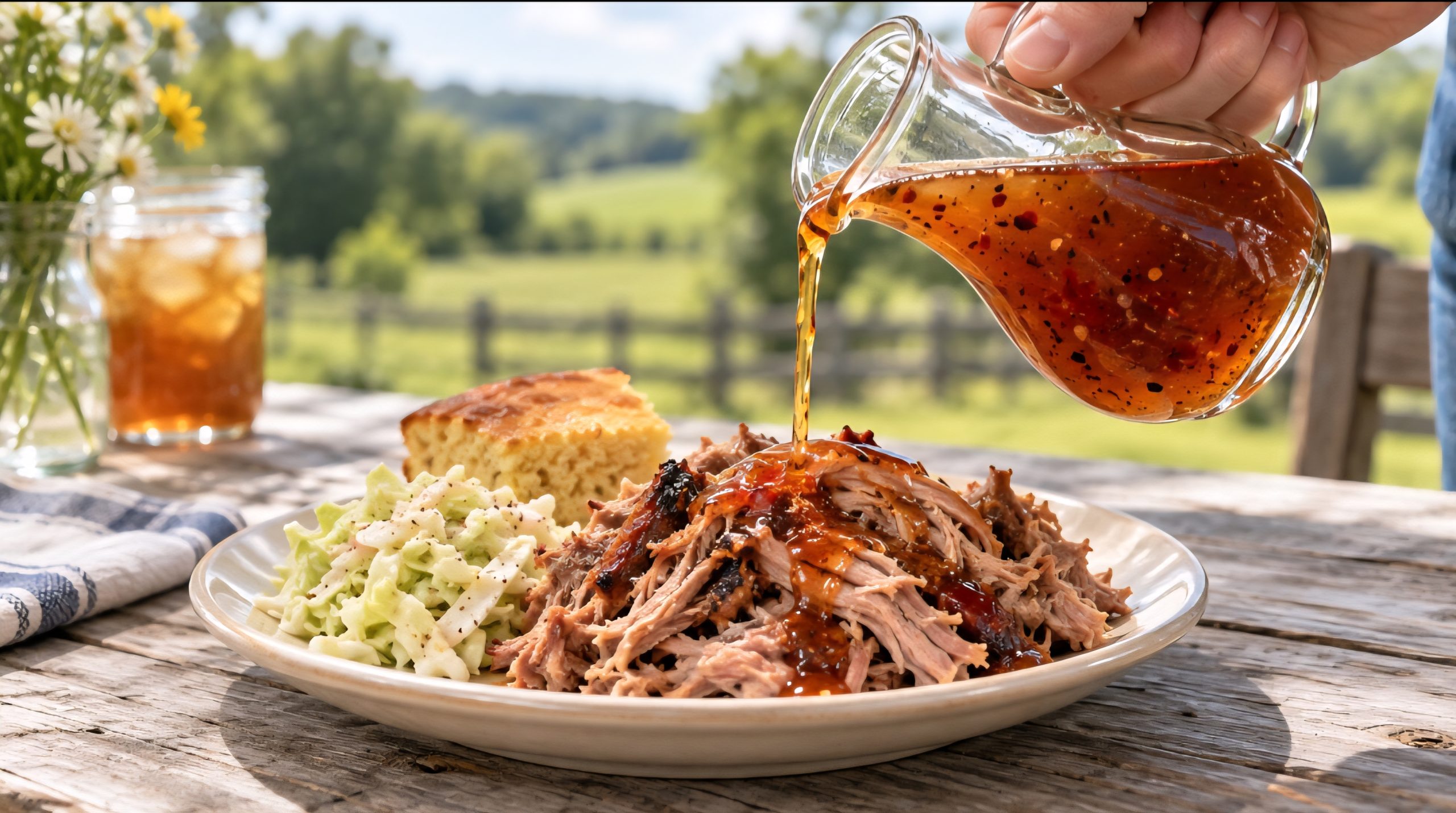 Carolina do Norte – Em partes desse estado norte-americano, predominam molhos mais líquidos feitos com vinagre e pimenta. Eles costumam acompanhar carne suína preparada lentamente e oferecem acidez e ardência, sem a textura espessa das versões à base de tomate.
