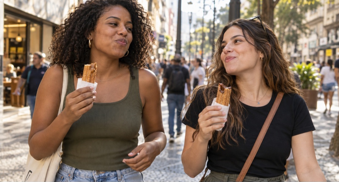 A massa tradicional pode ser feita com água, farinha e sal. Depois de modelada, ela é frita em óleo quente. Açúcar, canela e recheios entram conforme a receita e o lugar onde o churro é servido.