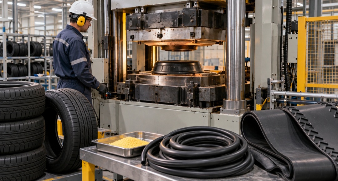 O enxofre é empregado na vulcanização, processo que torna a borracha mais resistente, elástica e durável. A técnica revolucionou a produção de pneus, correias, mangueiras e diversos objetos utilizados diariamente.