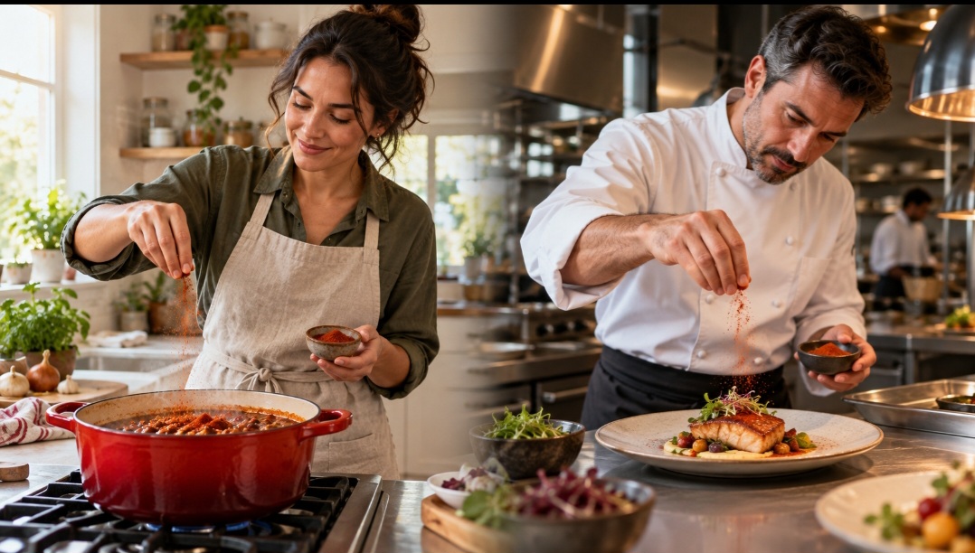 Por isso, a páprica tornou-se presença constante em cozinhas de diferentes partes do mundo, sendo utilizada tanto por cozinheiros profissionais quanto por quem prepara refeições no dia a dia.