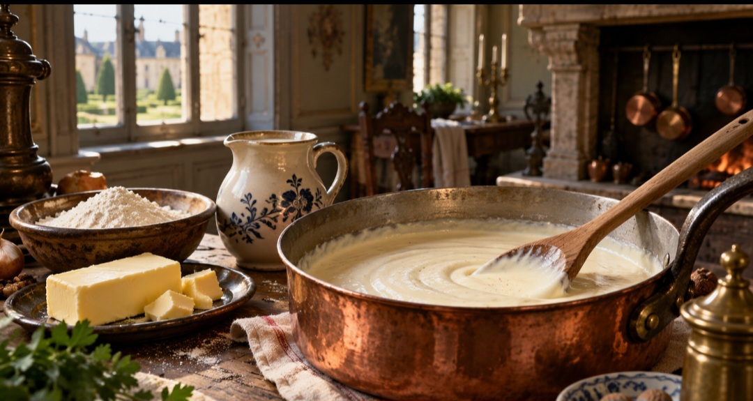 A béchamel ganhou esse nome em referência a Louis de Béchameil, figura da corte francesa no século XVII. A autoria da receita, porém, é incerta: preparações semelhantes já circulavam na época. Por isso, não dá para afirmar que ele tenha inventado o molho. 