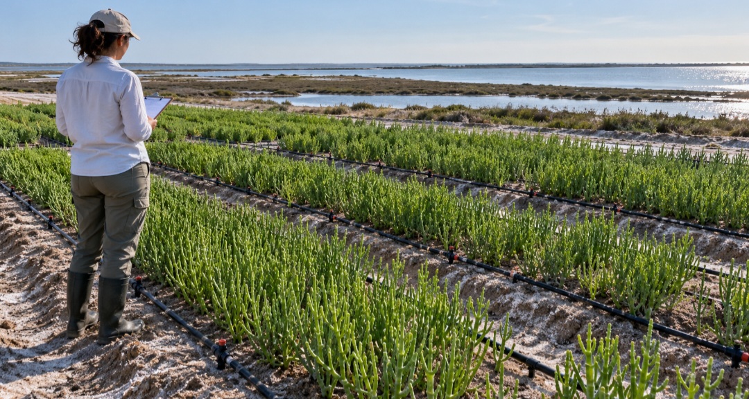 A planta ocorre em áreas como marismas, onde o solo recebe água salgada. Essas condições dificultam a vida de muitas espécies vegetais. A salicórnia faz parte de um grupo de plantas adaptadas à salinidade, chamadas halófitas.