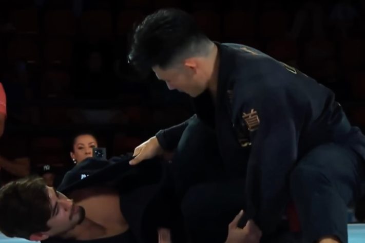 Willian Hiroyuki, conhecido como Kabuto, sofreu grave lesão cervical por conta de golpe proibido no jiu-jítsu – Reprodução/TV Globo