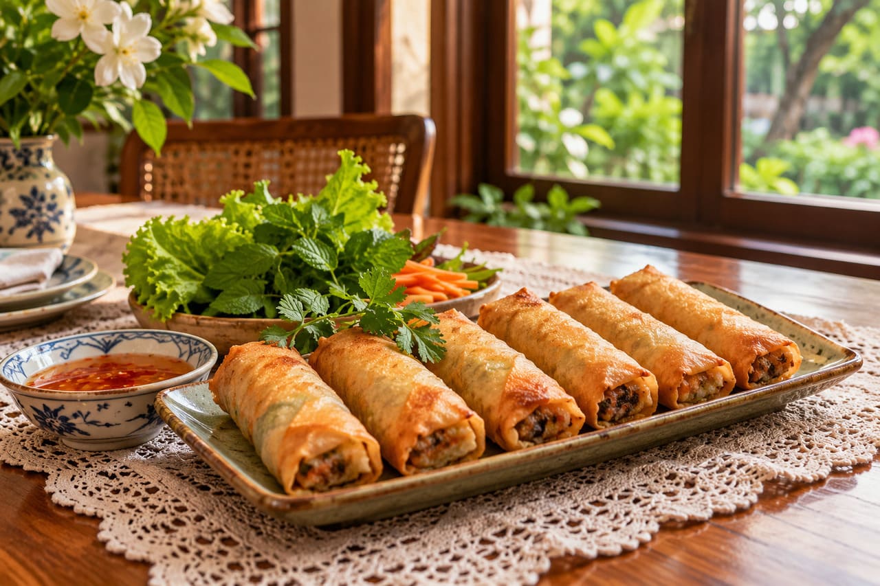 O rolinho primavera tem origem na China, onde é conhecido como chun juan. Seu nome está associado à chegada da primavera, época em que tradicionalmente eram preparados alimentos com vegetais frescos. Com o tempo, tornou-se popular em diferentes partes do mundo. -  (crédito: imagem gerada por i.a)