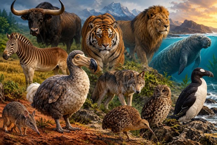 Espécies de animais recentes que estão extintas