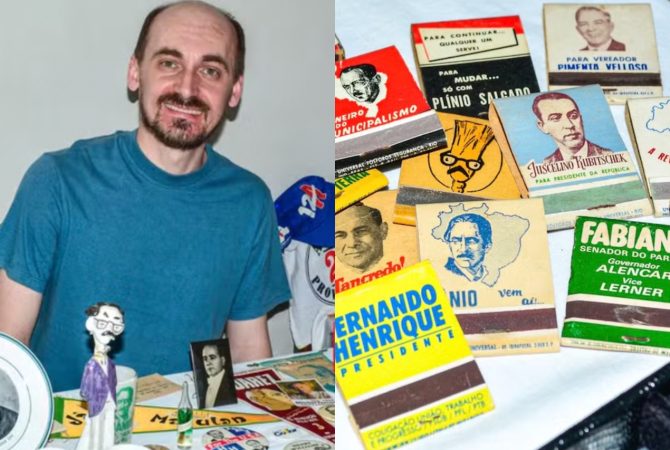 Coleção de paranaense reúne peças raras de campanhas eleitorais dos últimos 100 anos no Brasil
