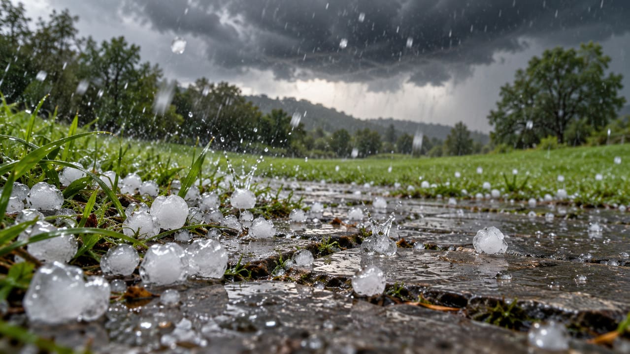 O granizo se desenvolve em nuvens de tempestade, onde fortes correntes de ar mantêm partículas de gelo suspensas. Elas crescem ao encontrar gotas de água que congelam sobre sua superfície. Caem quando o ar já não consegue sustentá-las.