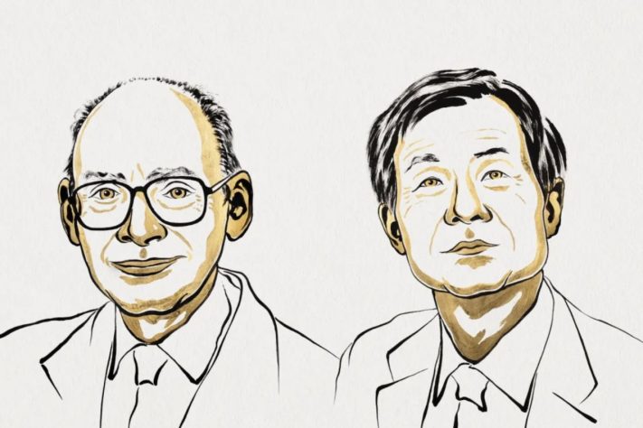 Henri Kagan e Kenso Soai venceram o Nobel de Química 2026 • Reprodução/Nobel Prize Outreach