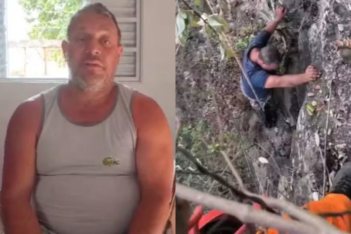 Homem que tentava tirar selfie escorrega e fica preso por 16 horas em precipício de 70 metros no sudeste do Tocantins – Reprodução/Arquivo Pessoal de Andreia Bernardes