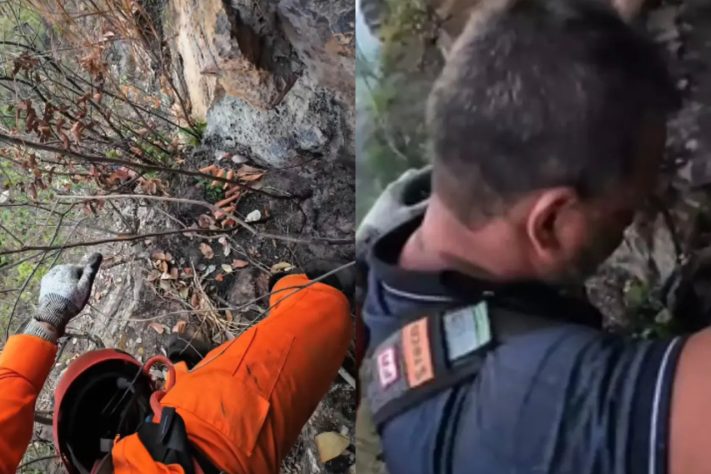 Homem que tentava tirar selfie escorrega e fica preso por 16 horas em precipício de 70 metros no sudeste do Tocantins – Reprodução 