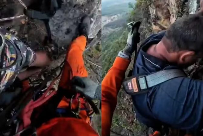 Homem que tentava tirar selfie escorrega e fica preso por 16 horas em precipício de 70 metros no sudeste do Tocantins