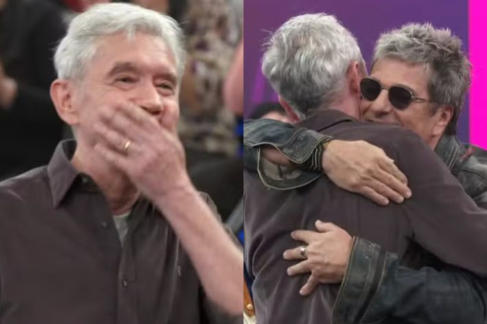 Homenagem de Evandro Mesquita faz Serginho Groisman se emocionar no 'Altas Horas' – Reprodução/TV Globo