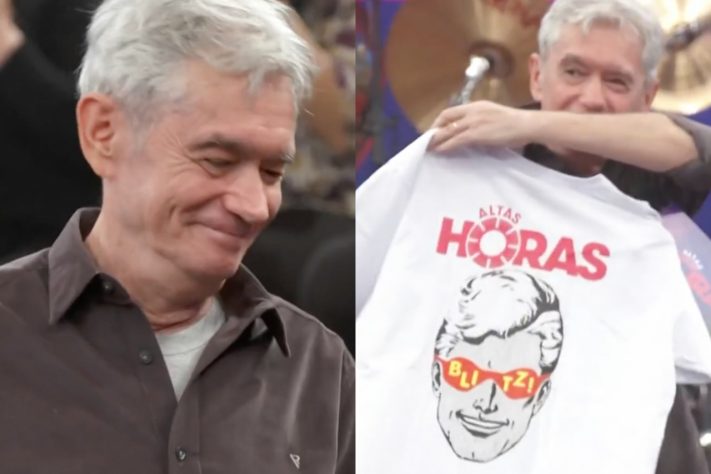 Homenagem de Evandro Mesquita faz Serginho Groisman se emocionar no 'Altas Horas' – Reprodução/TV Globo