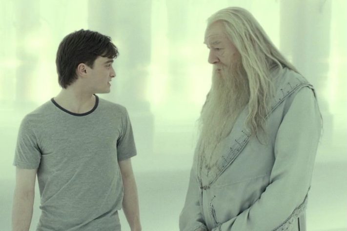 Michael Gambon e Daniel Radcliffe em 