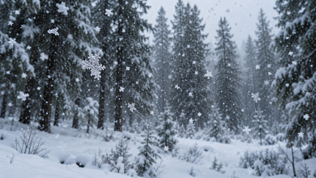 A neve se forma quando o vapor de água se transforma diretamente em cristais de gelo nas nuvens. Esses cristais podem se unir, formando flocos. Para chegarem ao chão como neve, precisam atravessar condições que evitem seu derretimento completo.
