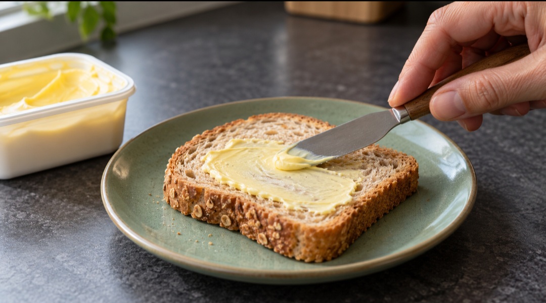 Sem colesterol não significa consumo livre
A manteiga contém colesterol por ser derivada do leite. Já os óleos vegetais usados nas margarinas não contêm colesterol, mas o produto pode ter gordura saturada, que influencia o LDL no sangue. Por isso, essa informação isolada não define a melhor escolha.