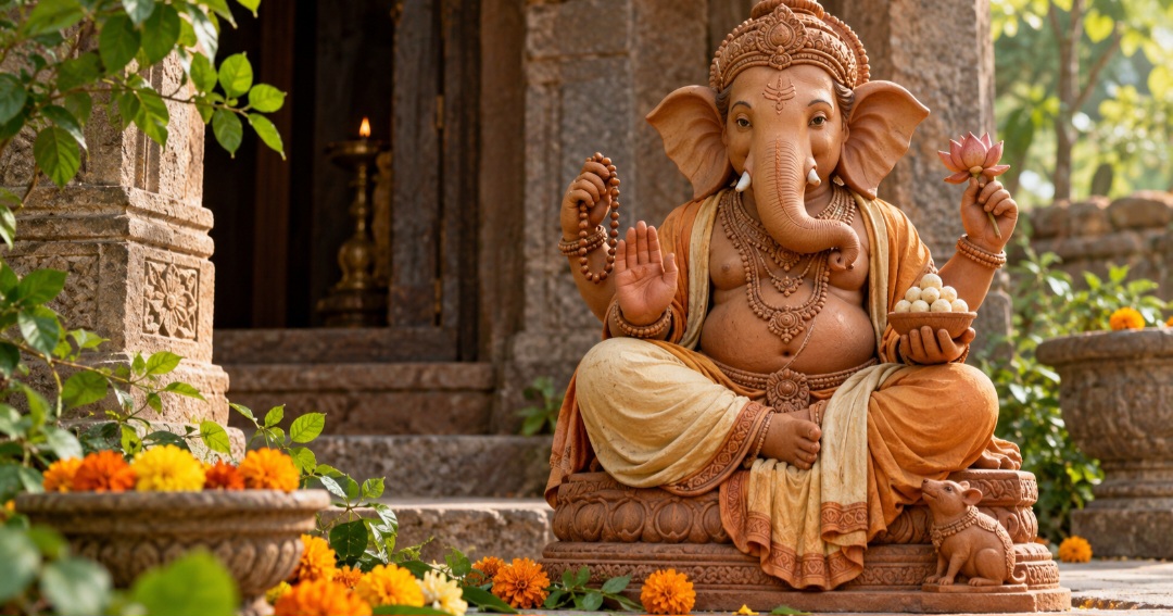 Ganesha: caminhos e novos começos Reconhecido pela cabeça de elefante, Ganesha é associado à sabedoria e à remoção de obstáculos. Muitos devotos o invocam antes de iniciar projetos, atividades ou cerimônias. Sua presença expressa o desejo de começar uma nova etapa com discernimento e condições favoráveis.