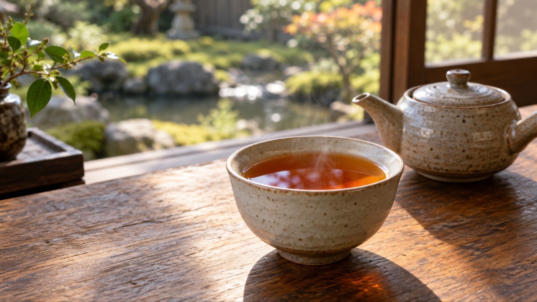 Na xícara, o goishicha apresenta aroma e sabor levemente doces e ácidos, distintos dos de um chá verde comum. Essa acidez está ligada à fermentação. Apesar do processo, trata-se de um chá, e não de uma bebida alcoólica