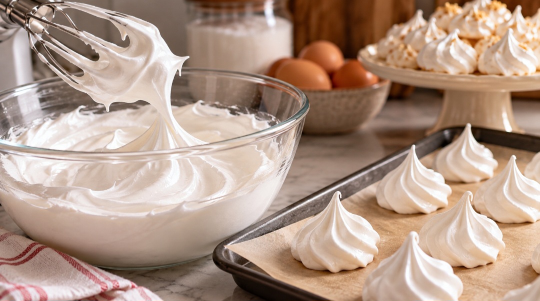 Um dos destinos mais conhecidos das claras é o merengue, preparado ao incorporá-las ao açúcar. Quando batidas, suas proteínas ajudam a formar e estabilizar uma espuma cheia de pequenas bolhas de ar. A mistura serve de base para suspiros e diversas sobremesas.