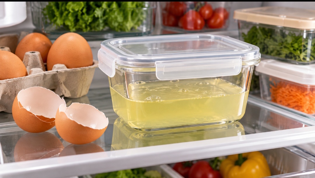As claras cruas que foram separadas cuidadosamente das gemas podem ser mantidas na geladeira em recipiente limpo e bem fechado. O ideal é identificar a data para não esquecer quando foram armazenadas. Também é importante evitar qualquer contato com a casca do ovo.