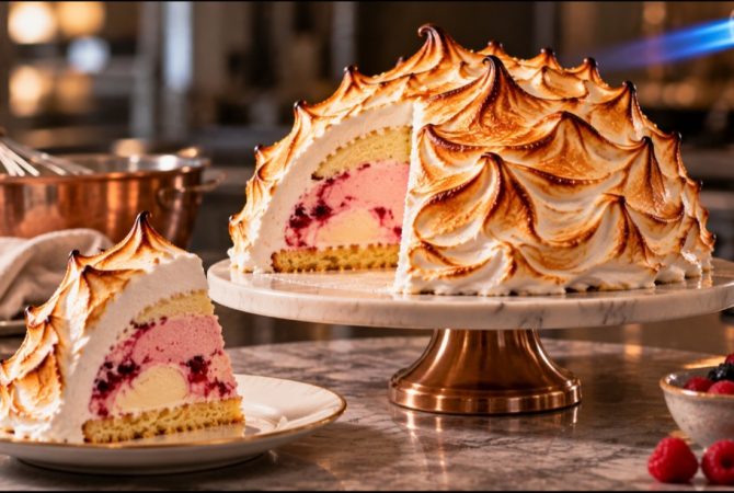 Baked Alaska: sobremesa desafia cozinheiros ao unir sorvete e altas temperaturas